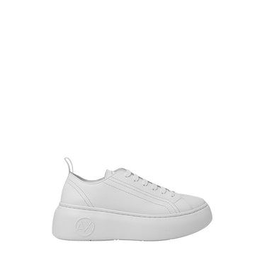 Baskets à plateforme en cuir blanc Armani Exchange