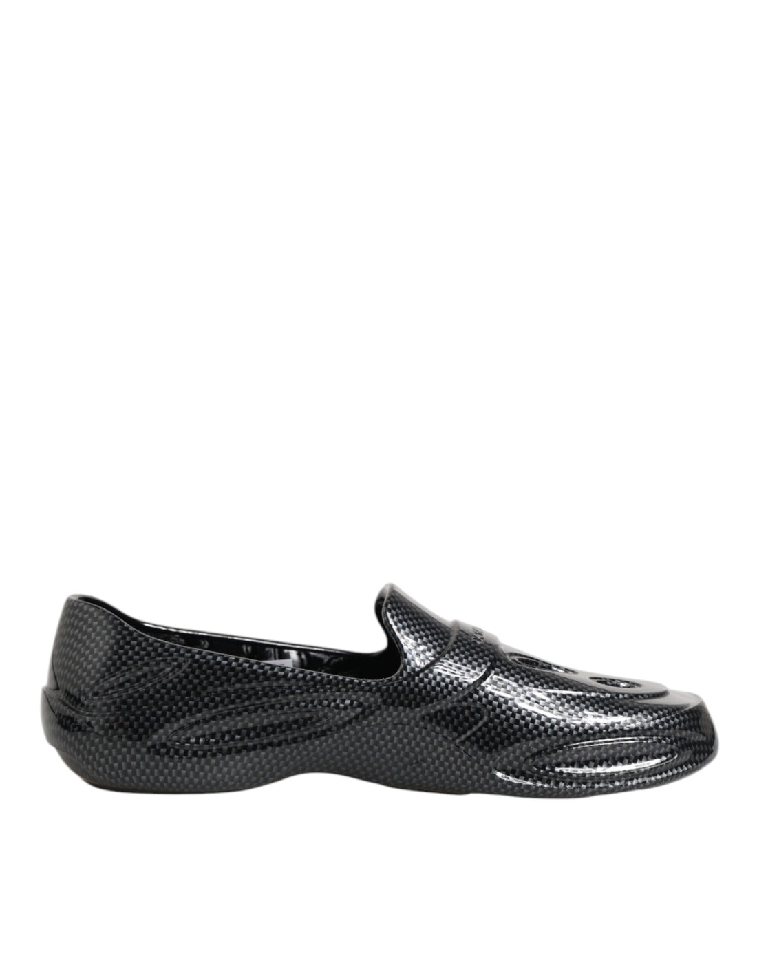 Dolce &amp; Gabbana Black Rubber Slides Low Top Sneakers Shoes