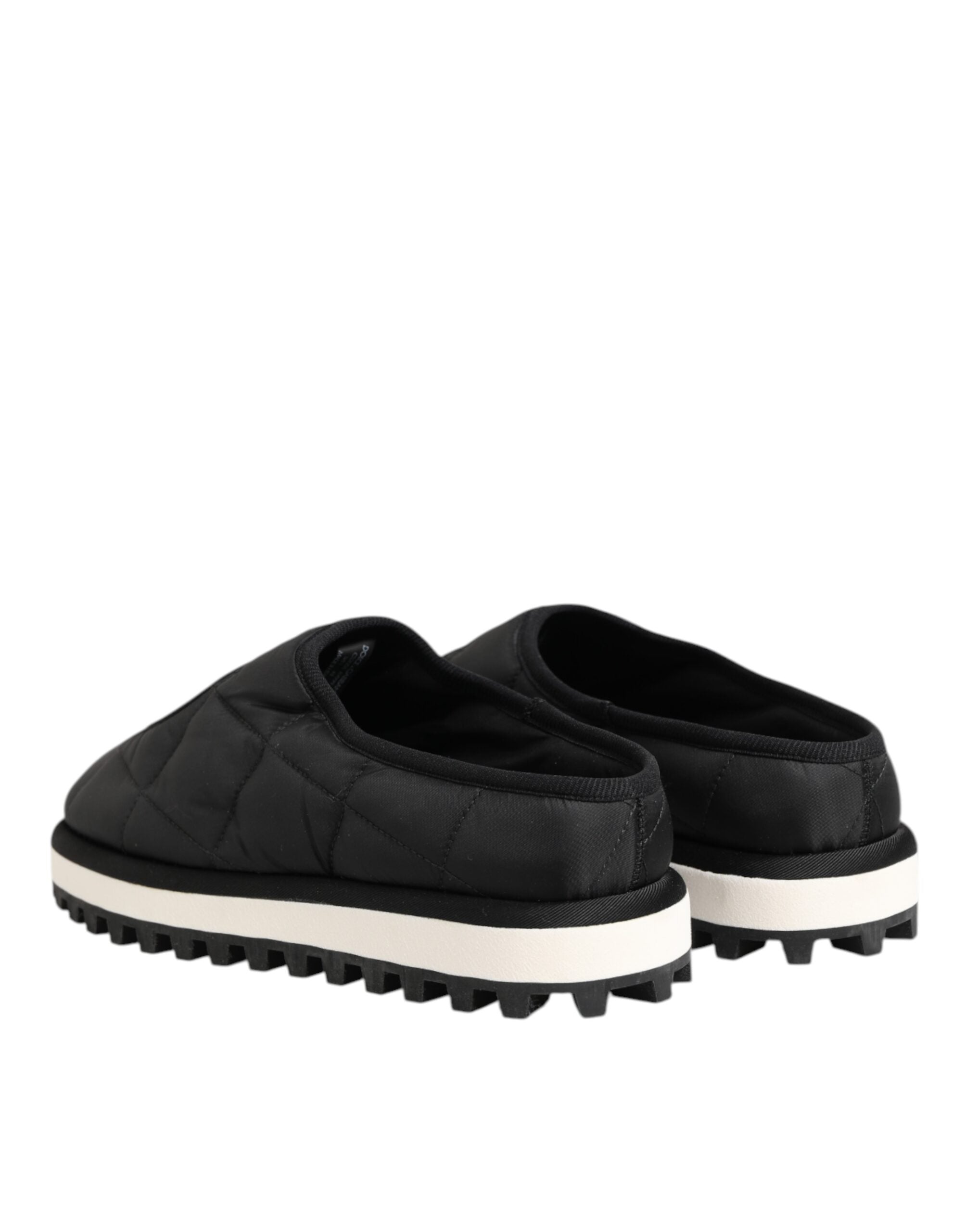 Dolce &amp; Gabbana Black Nylon Low Top Slip On Sneaker Shoes