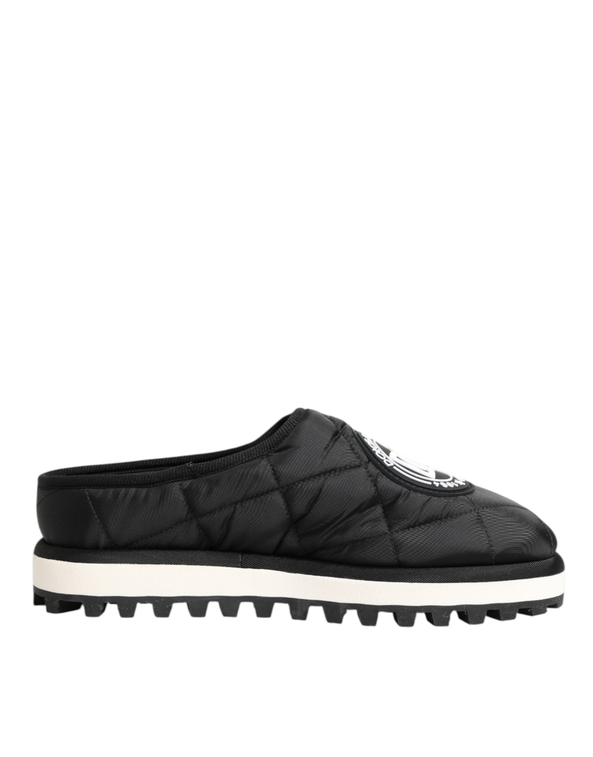 Dolce &amp; Gabbana Black Nylon Low Top Slip On Sneaker Shoes