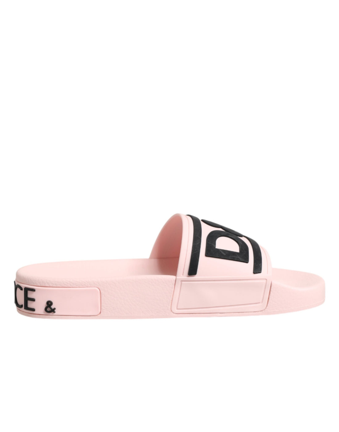 Dolce &amp; Gabbana Pink Rubber Slides Sandals Beachwear Shoes