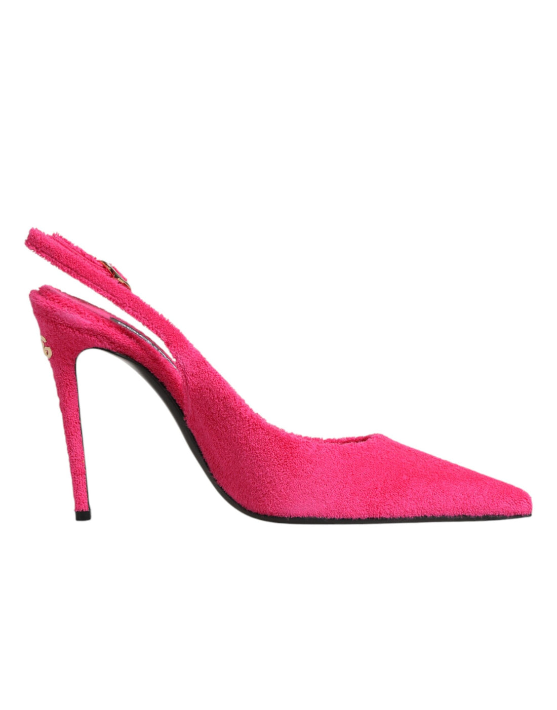 Dolce &amp; Gabbana Pink Suede High Heels Slingback Shoes