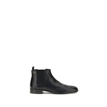Bottines Prada en cuir de chèvre noir