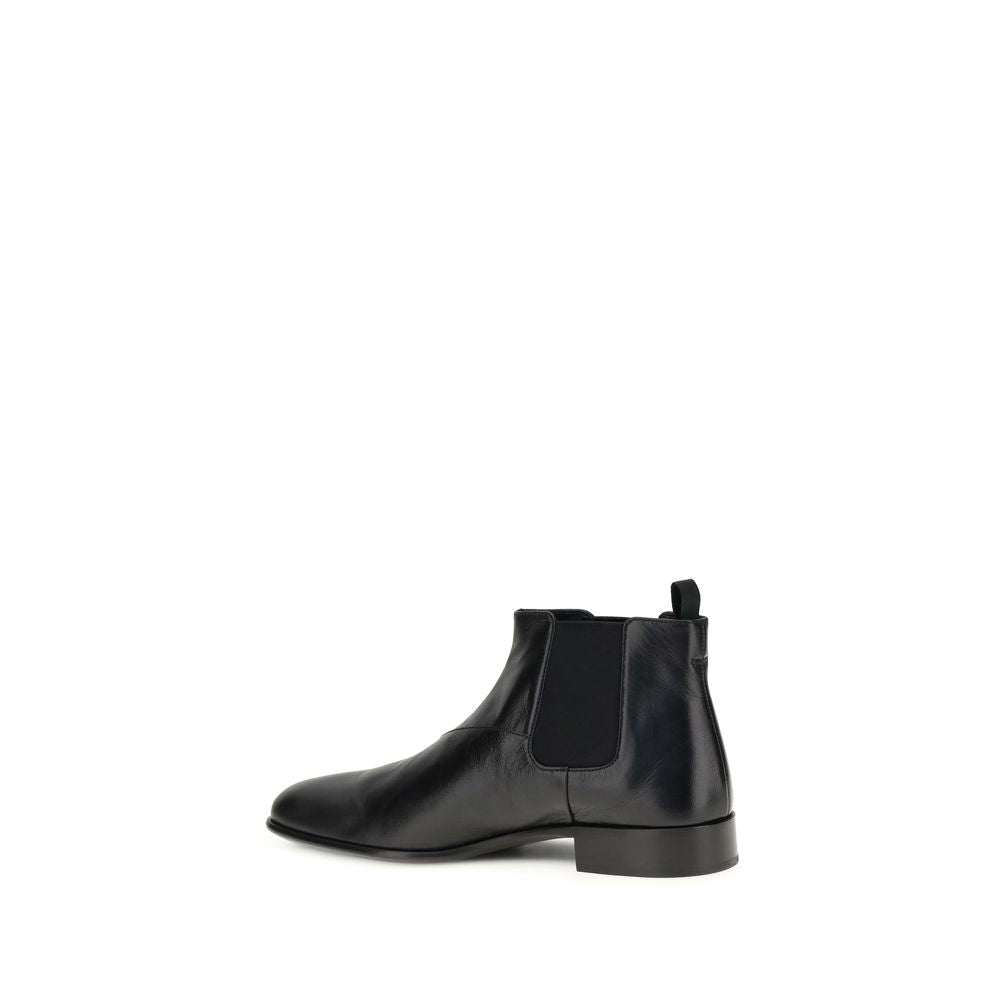 Bottines Prada en cuir de chèvre noir