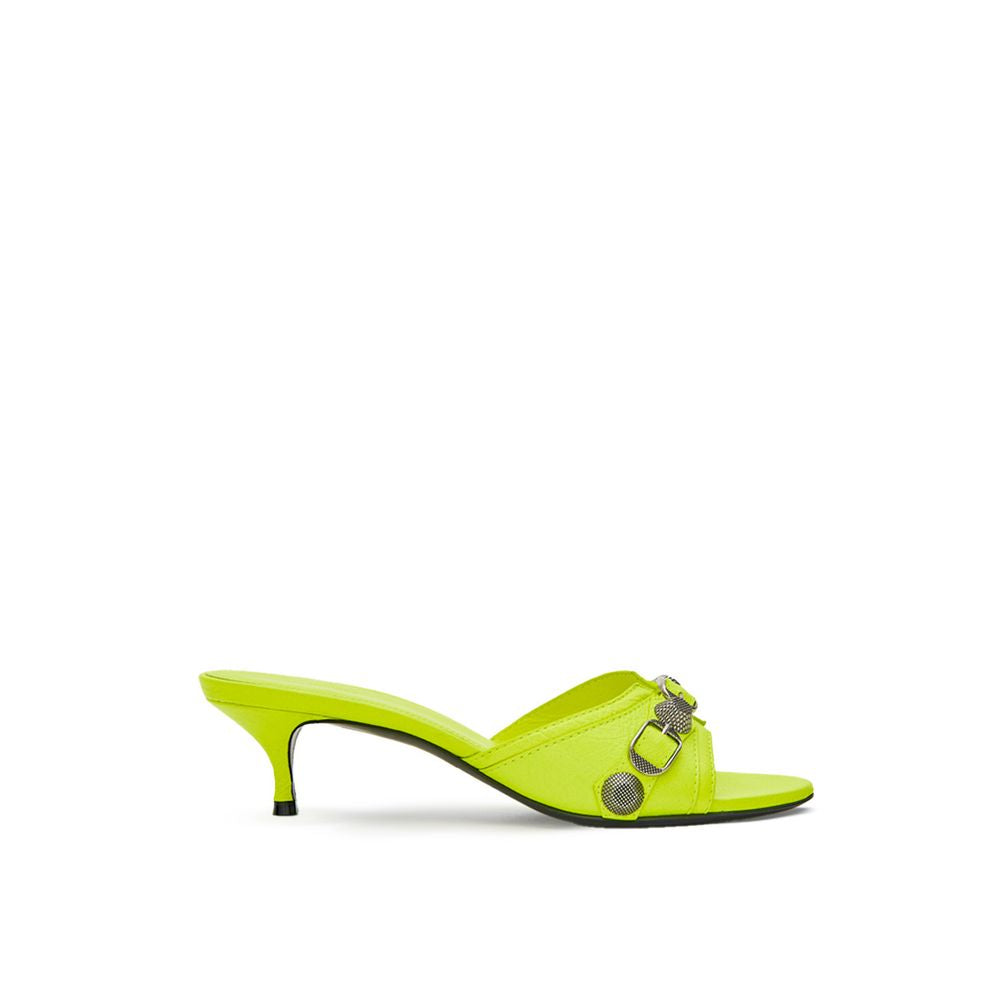 Mules en cuir jaune Balenciaga
