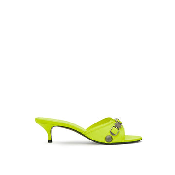 Mules en cuir jaune Balenciaga