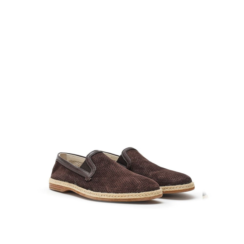 Dolce &amp; Gabbana Brown Suede Leather Espadrilles