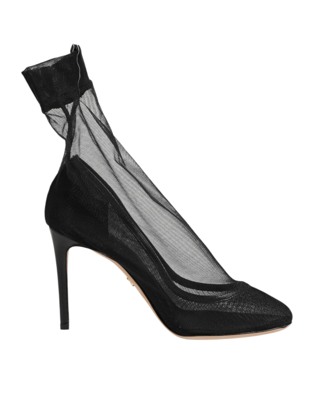 Dolce &amp; Gabbana Black Nylon Stretch Mesh Sock Boots Shoes