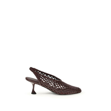 Proenza Schouler Bordeaux Calf Leather Bos Taurus Mid Heel Pumps