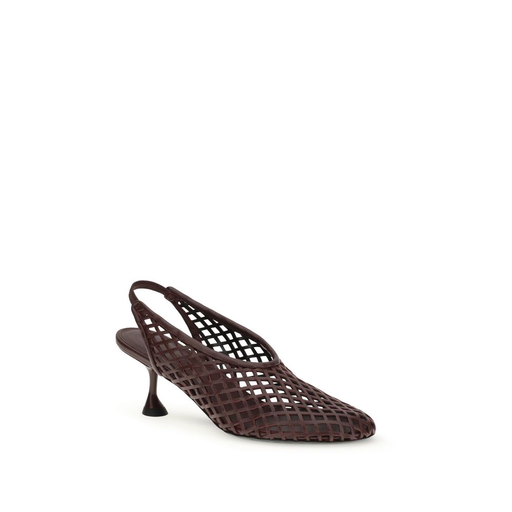 Proenza Schouler Bordeaux Calf Leather Bos Taurus Mid Heel Pumps