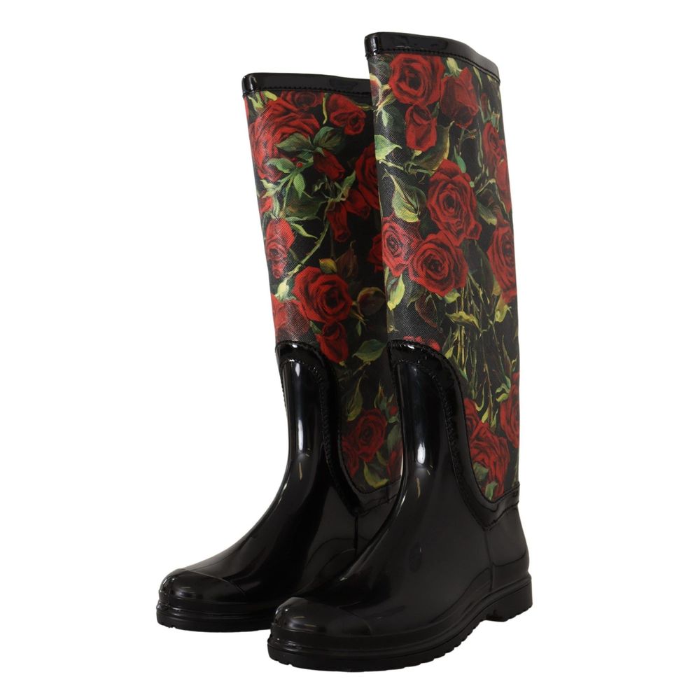 Dolce &amp; Gabbana Black Polyvinyl Rain Boots
